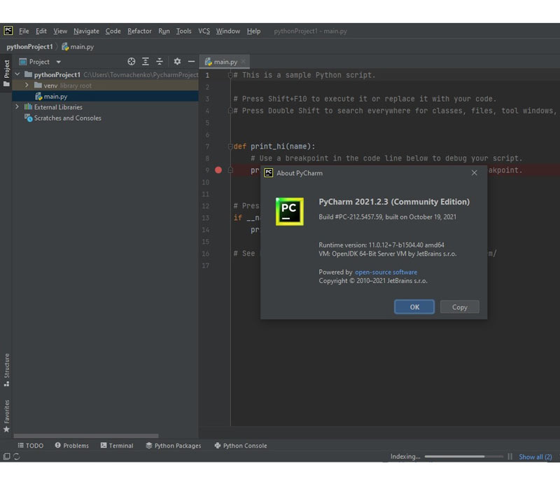 PyCharm Community Edition Screenshot 1